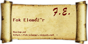 Fok Elemér névjegykártya