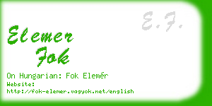 elemer fok business card